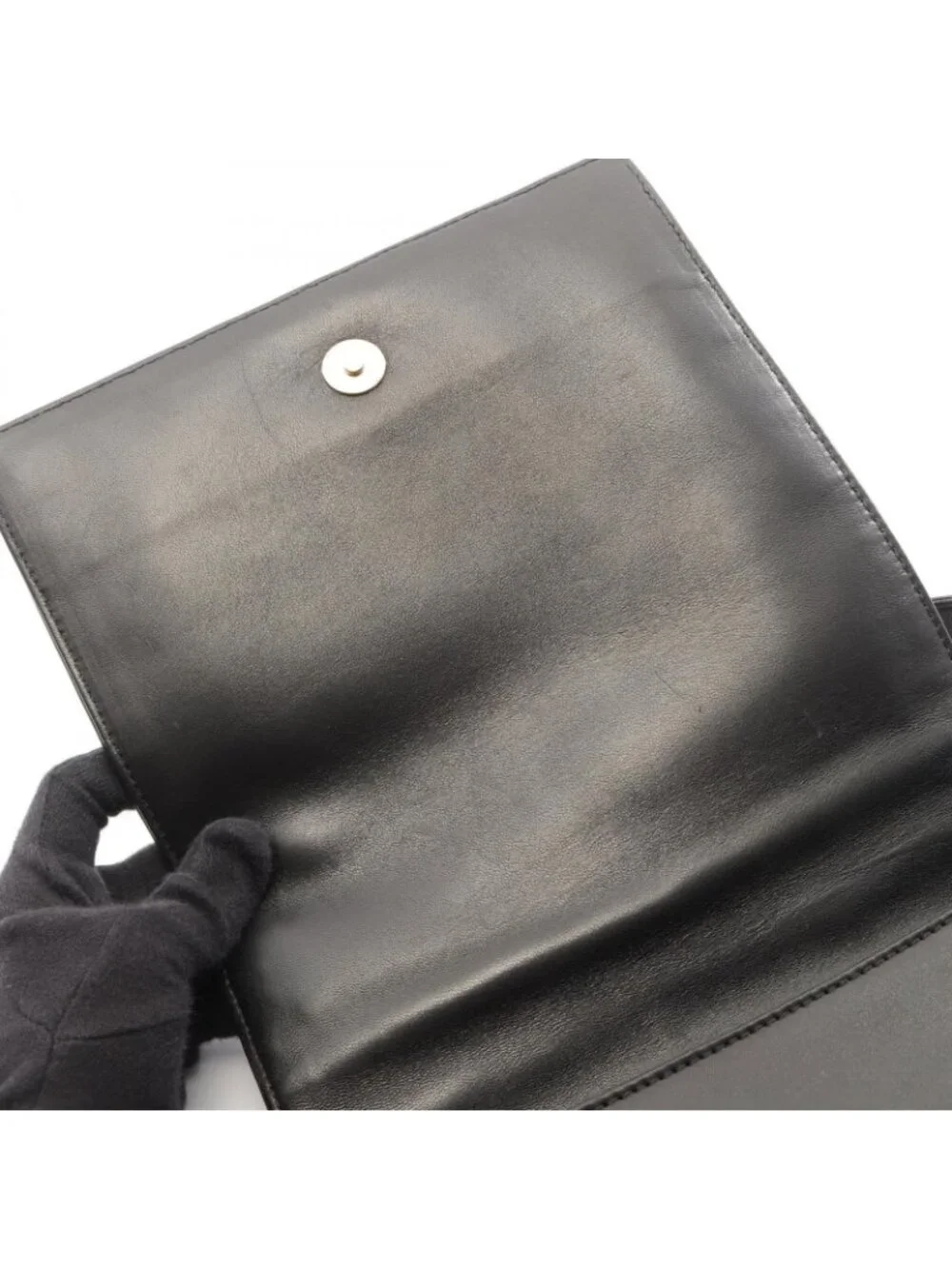 Chanel Shoulder Bag Choco Bar Black Lambskin CC Logo